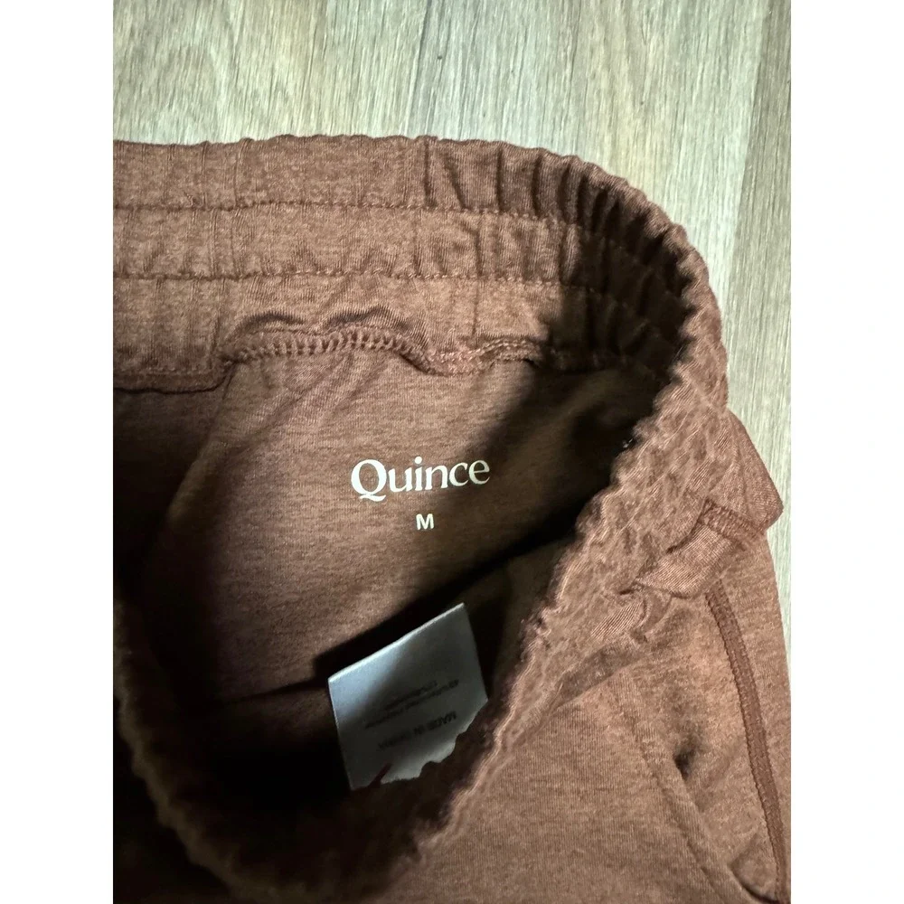 Quince Mens Performance Stretch Shorts Brown Heathered Recycled Polyester Size M - Picture 4 of 5